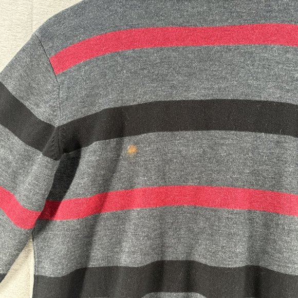 Marq Athletic Fit Mens Striped Sweater Medium Gray Crew Neck Relax Fit Casual - Picture 13 of 16